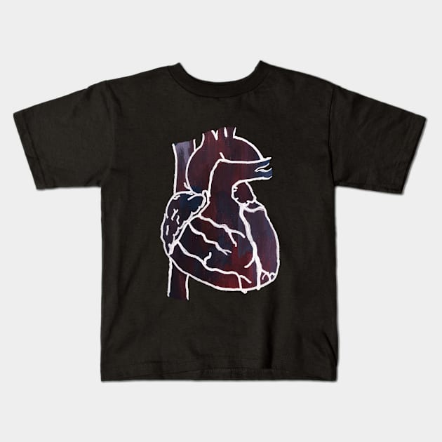 Gouached Heart Kids T-Shirt by ayemfid